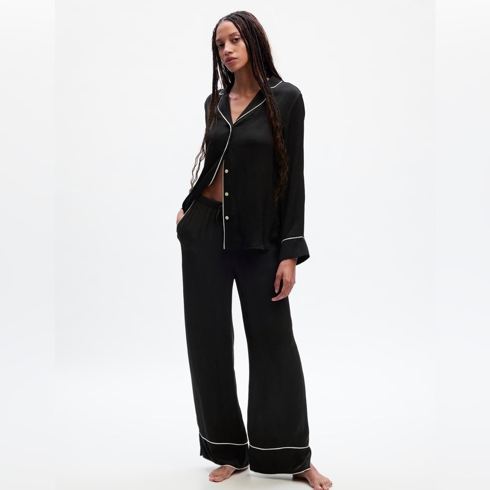 Brand New! Black Satin Pajama Set